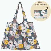 Найлонова голяма сгъваема еко пазарска чанта за многократна употреба Kawaii Tote Cartoon Водоустойчиви дамски чанти за магазин в супермаркет Сладки