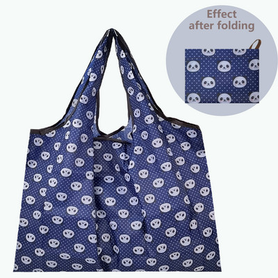 Найлонова голяма сгъваема еко пазарска чанта за многократна употреба Kawaii Tote Cartoon Водоустойчиви дамски чанти за магазин в супермаркет Сладки