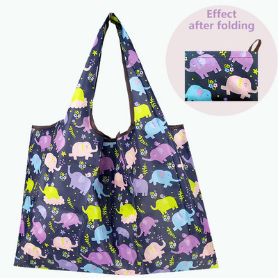 Найлонова голяма сгъваема еко пазарска чанта за многократна употреба Kawaii Tote Cartoon Водоустойчиви дамски чанти за магазин в супермаркет Сладки