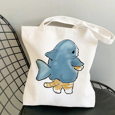 Дамски чанти за пазаруване Kawaii Cats Cartoon Manga Tote Bag Плажна чанта Shopper Чанти Ръчни чанти Платнени чанти за през рамо с голям капацитет