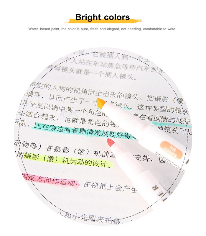 5PCS/кутия Маркери Маркери Набор от писалки Kawaii Маркери Мека глава Фокус върху бележки Рисуване Училищни артикули Канцеларски материали