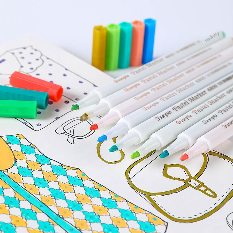 12/24/36 цвята Пастелни акрилни маркери Химикалки за хайлайтери Албум Графити, стъкло, керамика, дърво, Wetal, акрилна боя Арт писалка