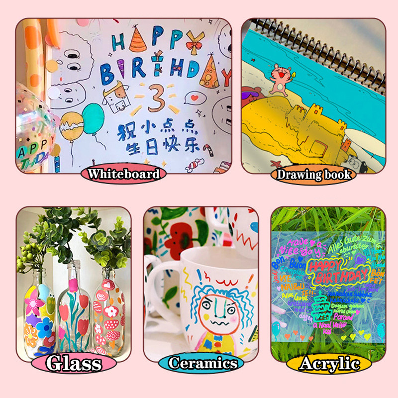 арт маркери 12 цвята детска писалка за рисуване Направи си сам плаваща писалка може да се използва за керамично стъкло платно графити консумативи за рисуване