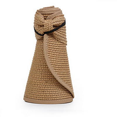 Летни дамски сенници Слънчеви козирки Широка периферия Сгъваема опакована навиваща се на опашка плажна шапка Сламена козирка Слънчеви шапки UV защита