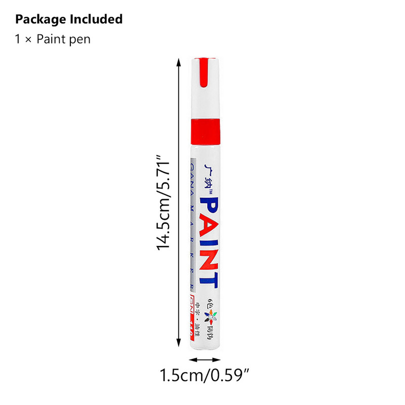 12Pcs White Paint Markers Pens Never Fade Quick Dry Permanent Oil-Based Waterproof Set for Car Gum Rubber Graffiti Art Supplies