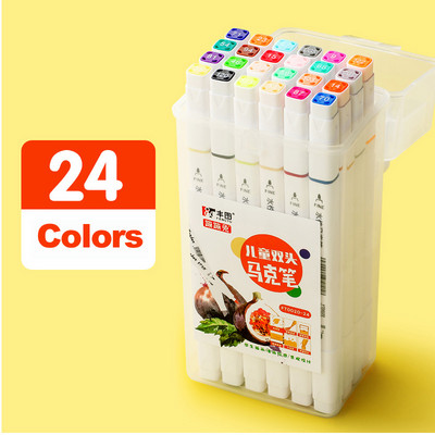 12/18/24/36/48 Маркираща цветна писалка Двуглав цветен маркер Арт Маркери Комплект Арт канцеларски материали Училищни офис консумативи