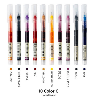 30 цветни бързосъхнещи гел химикалки, комплект училищни офис дневници, маркери за рисуване, права течна ролкова химикалка, търкалящи се химикалки