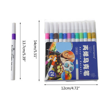 Πολυλειτουργικά ακρυλικά στυλό 12/24 Χρώματα μαρκαδόροι με βάση το νερό για παιδιά