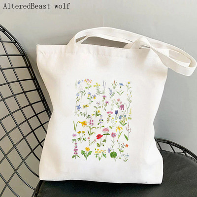 Дамска чанта през рамо Дамска чанта Shoper Blue Forget Me Not Blooms Cosmos Flowers Bag Harajuku Shopping Canvas Bag чанта за момиче