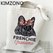 Пазарска чанта French Bulldog платнена пазарска чанта bolso bolsa чанта sacola bolsas reutilizables jute boodschappentas sacolas