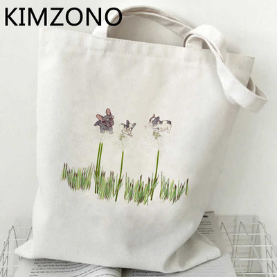 Пазарска чанта French Bulldog платнена пазарска чанта bolso bolsa чанта sacola bolsas reutilizables jute boodschappentas sacolas