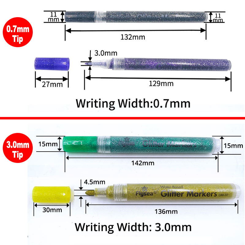 12 цветни акрилни бои Блестящ маркер Химикалка 3,0 мм 0,7 мм Накрайник Художествена рисунка за скала, камък, дърво, плакати, картички, платно, керамика, лексикон