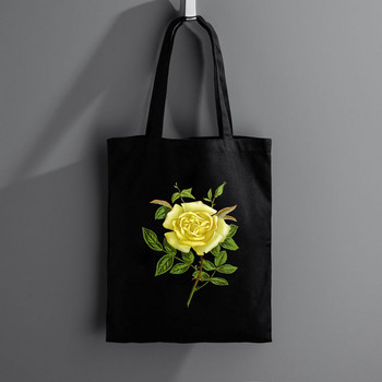 Εκτύπωση λουλουδιών Προσαρμοσμένη Eco Canva Τσάντα αγορών Πανί γυναικεία Τσάντα ώμου Shopper Τσάντα Tote Φοιτητική τσάντα για φορητό υπολογιστή