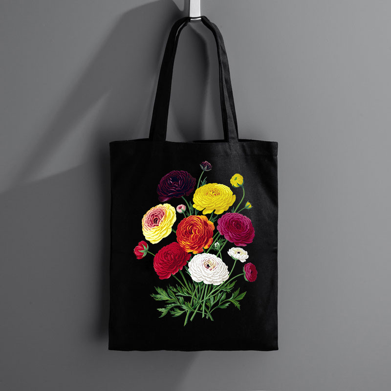 Индивидуална пазарска чанта с цветен принт от Eco Canva платнена дамска чанта през рамо Дамска чанта Shopper Tote Студентска чанта за книги за лаптоп