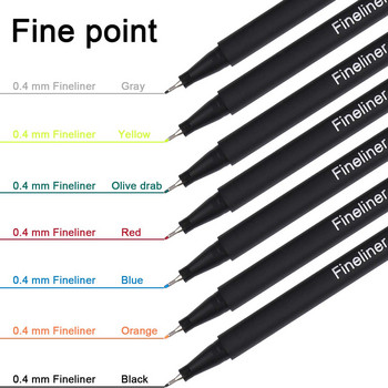 36 цвята Fine Liner Pen Set Markers Pen 0,4 mm Micron Fineliners Маркер за рисуване Скица Маркери за изкуство Училищни аксесоари