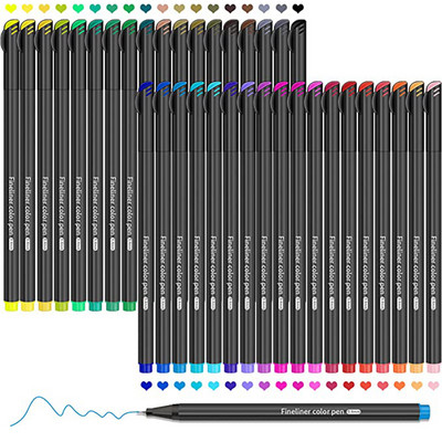 36 spalvotų smulkių įdėklų rašiklių rinkinys Žurnalų žymekliai 0,4 mm mikronų smulkintuvai Piešimo eskizų žymekliai Meniniai žymekliai Mokykliniai priedai