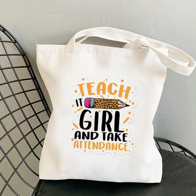 Дамска чанта през рамо Дамска чанта Shopper Чанта Definition Teacher Printed Kawaii Bag Harajuku Shopping Canvas Shopper Bag чанта за момиче