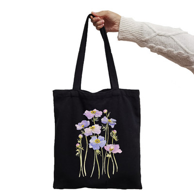 Дамска чанта Pink Cosmos Flowers Lemonade Daisies Дамска чанта Harajuku Print Fashion Черни чанти за рамо Големи пазарски чанти Tote Bag