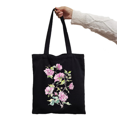 Дамска чанта Pink Cosmos Flowers Lemonade Daisies Дамска чанта Harajuku Print Fashion Черни чанти за рамо Големи пазарски чанти Tote Bag