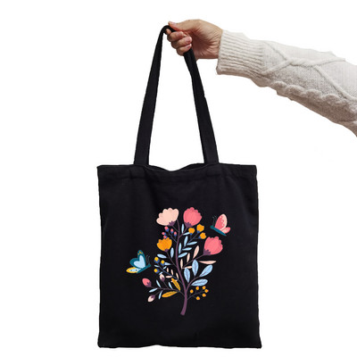 Дамска чанта Pink Cosmos Flowers Lemonade Daisies Дамска чанта Harajuku Print Fashion Черни чанти за рамо Големи пазарски чанти Tote Bag