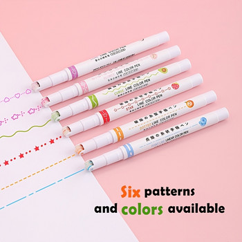 6 τμχ Διαφορετικά χρώματα με Διαφορετικό Σχήμα Καμπύλης λεπτές γραμμές, στυλό για λήψη σημειώσεων, στυλό για εφηβικά παιδιά που γράφουν περιοδικά