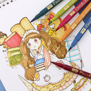 12PCS/Set Ретро калиграфия Pen Brush Markers Signature Lettering Fine Liner Pen Art Marker rawing Manga coloring Design Sketch