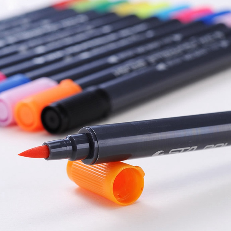 1 бр. Акварелни маркери Рисуване Живопис Водно оцветяване Четка Писалка Двоен връх Глава Художествени принадлежности Произволен цвят Чисто нов арт проект