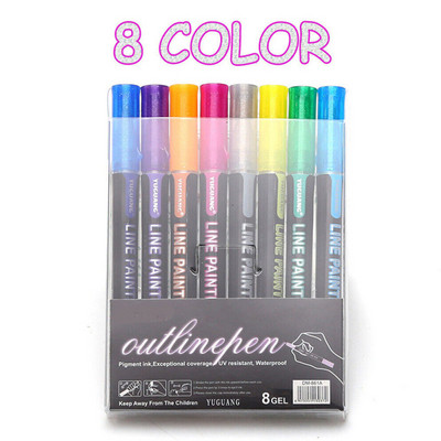 Двойни контурни маркери Химикалки 8/12 цвята Маркираща писалка Art Maker писалка за художествена живопис Писане Ученически пособия