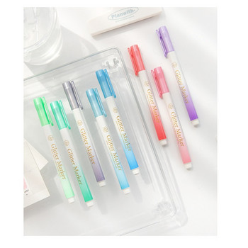 1 τμχ Παστέλ Χρώμα Glitter Marker Pen Bling Metallic Highlighter για Σχέδιο Ζωγραφική Σχολικά Είδη F7203