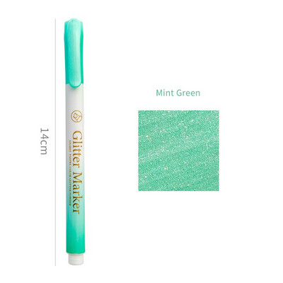 1 бр. Блестящ маркер с пастелни цветове Bling Метален хайлайтър за рисуване Живопис Художествени училищни пособия F7203