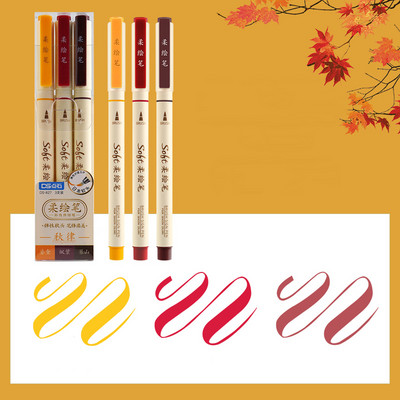 3 бр./комплект маркери за изкуство Химикалки Студентски рисунки Писане Направи си сам дневник Многоцветна мека писалка за рисуване Kawaii Канцеларски материали Ученически пособия