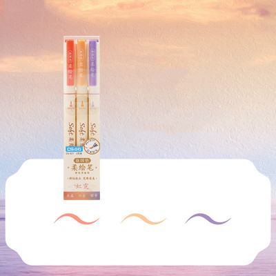 3 бр./комплект маркери за изкуство Химикалки Студентски рисунки Писане Направи си сам дневник Многоцветна мека писалка за рисуване Kawaii Канцеларски материали Ученически пособия