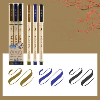 3 бр./комплект маркери за изкуство Химикалки Студентски рисунки Писане Направи си сам дневник Многоцветна мека писалка за рисуване Kawaii Канцеларски материали Ученически пособия