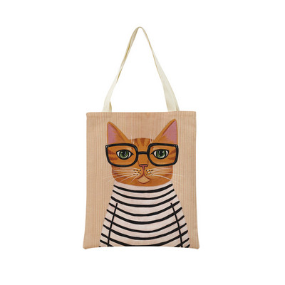 Cartoon Ryan Conners Cat Double Sided Print Пазарска чанта Еко удобни чанти за съхранение Външна сгъваема преносима дамска чанта