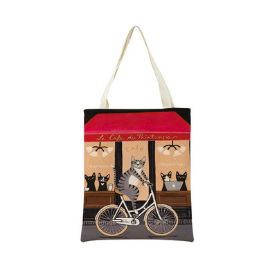 Cartoon Ryan Conners Cat Double Sided Print Пазарска чанта Еко удобни чанти за съхранение Външна сгъваема преносима дамска чанта