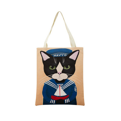 Cartoon Ryan Conners Cat Double Sided Print Пазарска чанта Еко удобни чанти за съхранение Външна сгъваема преносима дамска чанта