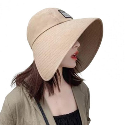 Модерен едноцветен слънцезащитен крем Плажна шапка за слънце Удобна шапка с конска опашка Лятна едноцветна дамска сенник шапка Аксесоари за костюми