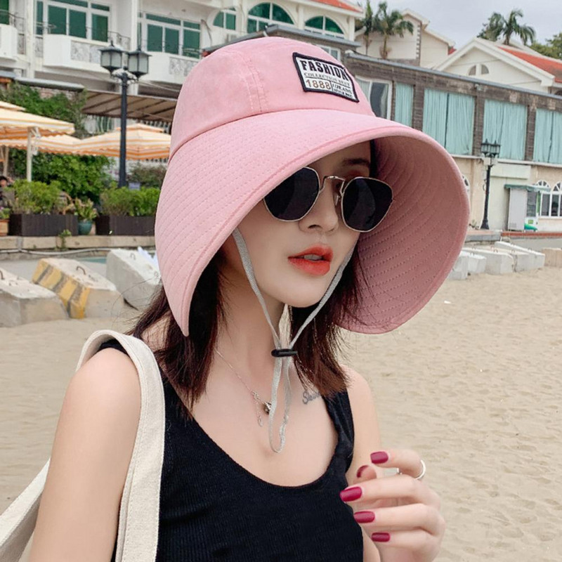 Модерен едноцветен слънцезащитен крем Плажна шапка за слънце Удобна шапка с конска опашка Лятна едноцветна дамска сенник шапка Аксесоари за костюми