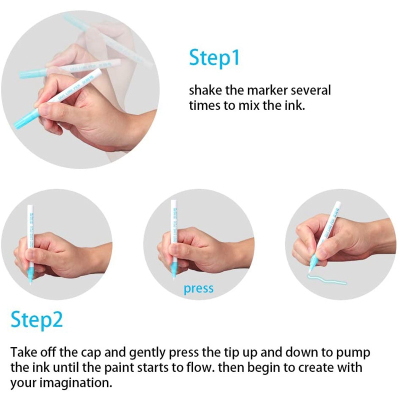 Haile 12 цвята 0,7 мм Dreamline двойни линии Контурни арт маркери Писалка Хайлайтър Дневник за скициране Скрапбукинг Детски коледен подарък