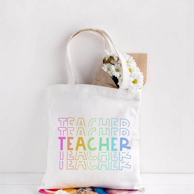 Teachers Gift Teacher Tote Bag The Seeds of Knowledge Printed Ежедневна чанта през рамо Сгъваеми дамски платнени чанти Teachers Plant