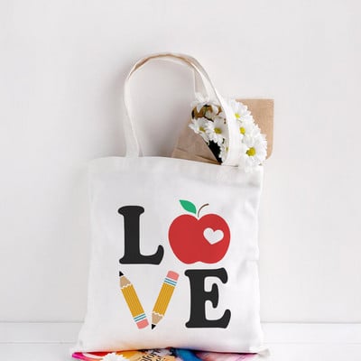 Teachers Gift Teacher Tote Bag The Seeds of Knowledge Printed Ежедневна чанта през рамо Сгъваеми дамски платнени чанти Teachers Plant