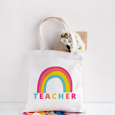 Teachers Gift Teacher Tote Bag The Seeds of Knowledge Printed Ежедневна чанта през рамо Сгъваеми дамски платнени чанти Teachers Plant