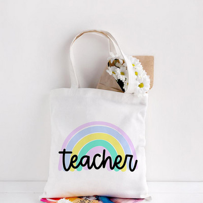 Teachers Gift Teacher Tote Bag The Seeds of Knowledge Printed Ежедневна чанта през рамо Сгъваеми дамски платнени чанти Teachers Plant