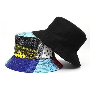 2022 Fashion Summer Paisley Print Καπέλο Fisherman Reversible Harajuku Bucket Καπέλα για άντρες Καπέλο Ψαρέματος Street Hip Hop Cap