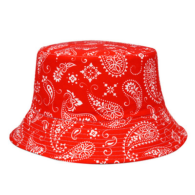 2022 модна лятна рибарска шапка с печат на Пейсли Реверсивни шапки Harajuku Bucket Hat за жени Мъже Street Hip Hop Cap Риболовна шапка