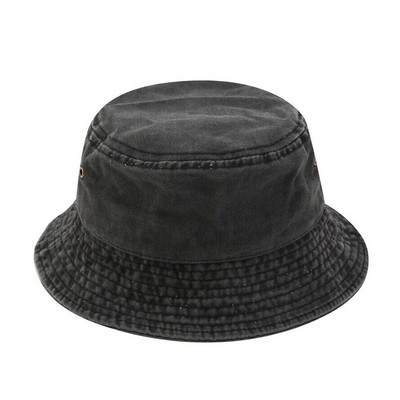 Нова сгъваема рибарска шапка Дамска лятна памучна шапка с кофа Изпрана ретро дънкова шапка с кофа Боб шапки Хип-хоп Gorros Мъже Жени