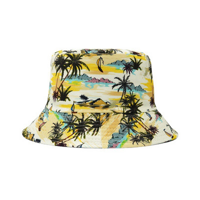 2023 Луксозна панамска шапка с кофа Мъжки жени Лятна шапка с кофа с фламинго с принт Боб шапка Хип-хоп Gorros Fishing Fisherman Hat