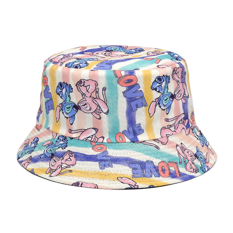 2023 Лятна рибарска шапка на открито Хип-хоп щампована панама Слънцезащитна улична шапка за мъже и жени