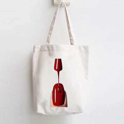 Print Shopper Жени Елегантна тенденция Сладка голяма чанта Елегантни мигли Тенденция Дамски чанти Платнени чанти през рамо Ежедневно пазаруване Момичета