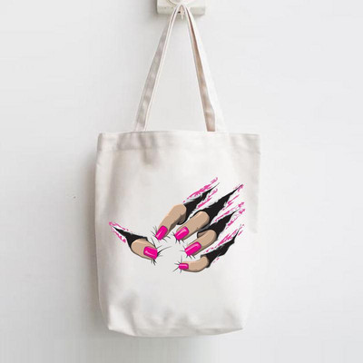 Print Shopper Жени Елегантна тенденция Сладка голяма чанта Елегантни мигли Тенденция Дамски чанти Платнени чанти през рамо Ежедневно пазаруване Момичета